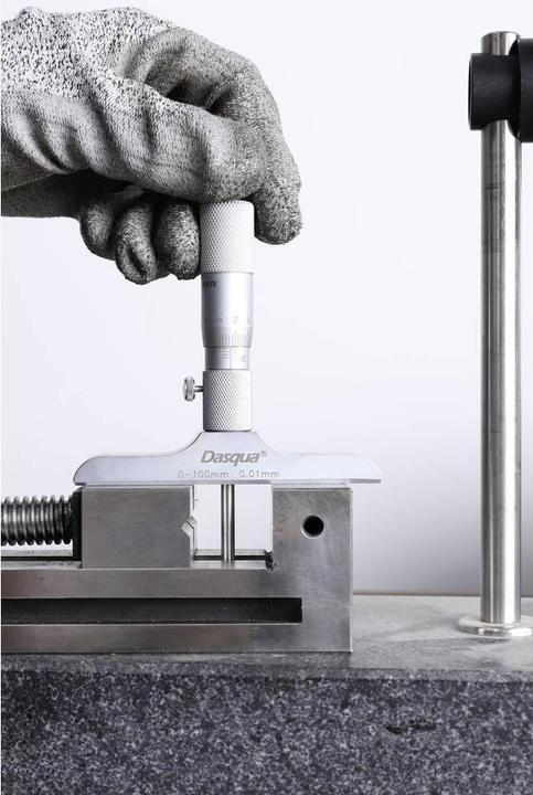 Image du produit Dasqua 4611-8120 Micromètre de profondeur avec tige interchangeable 100mm (max) Lecture : 0.01mm