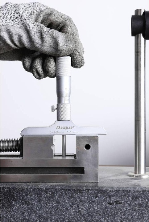 Immagine prodotto Dasqua 4611-8120 Micrometro di profondità con asta intercambiabile 100 mm (max) Lettura: 0,01 mm (mm)