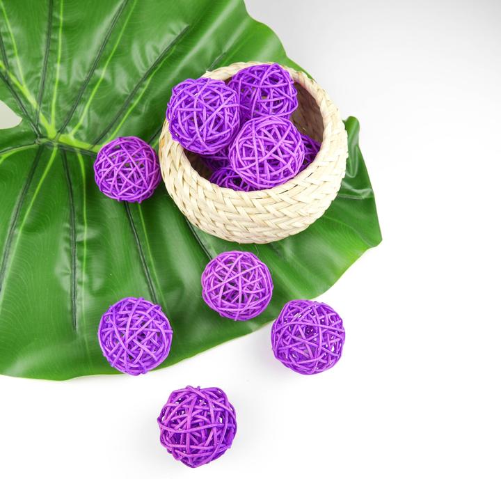 Produktbild Rattankugeln - 5 cm (4 Stk.) - Violett