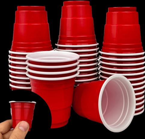Immagine prodotto MrPong Rote Beer Pong Shot Becher - 100 Stk. Schnapsbecher (100 x)
