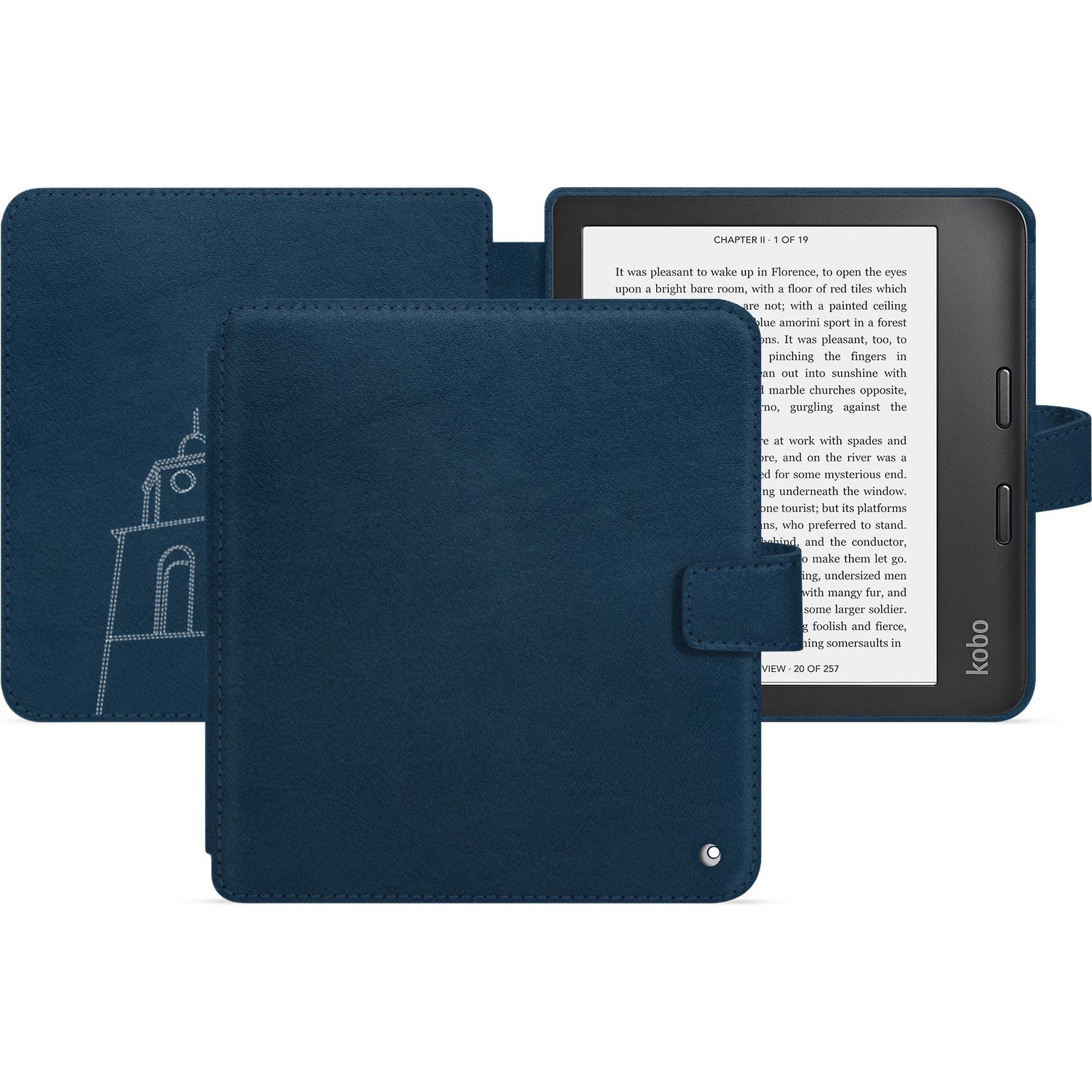 Noreve Lederschutzhülle horizontal, eReader Zubehör, Blau