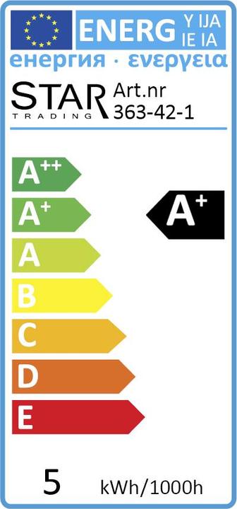Label énergétique Schönenberger Opaque (E27, 5 W, 400 lm, 1 x, G)