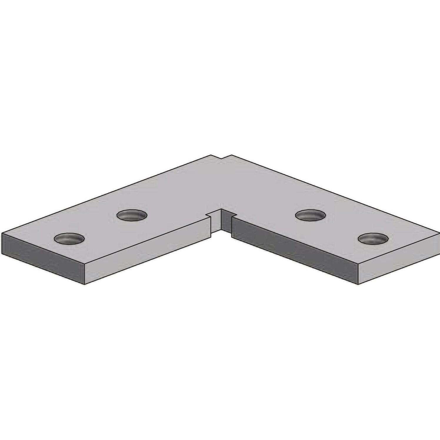 Längle Glas-System, Möbelausstattung, Eckverbinder 90-Grad AL-CH Alu roh (1 Stk.)