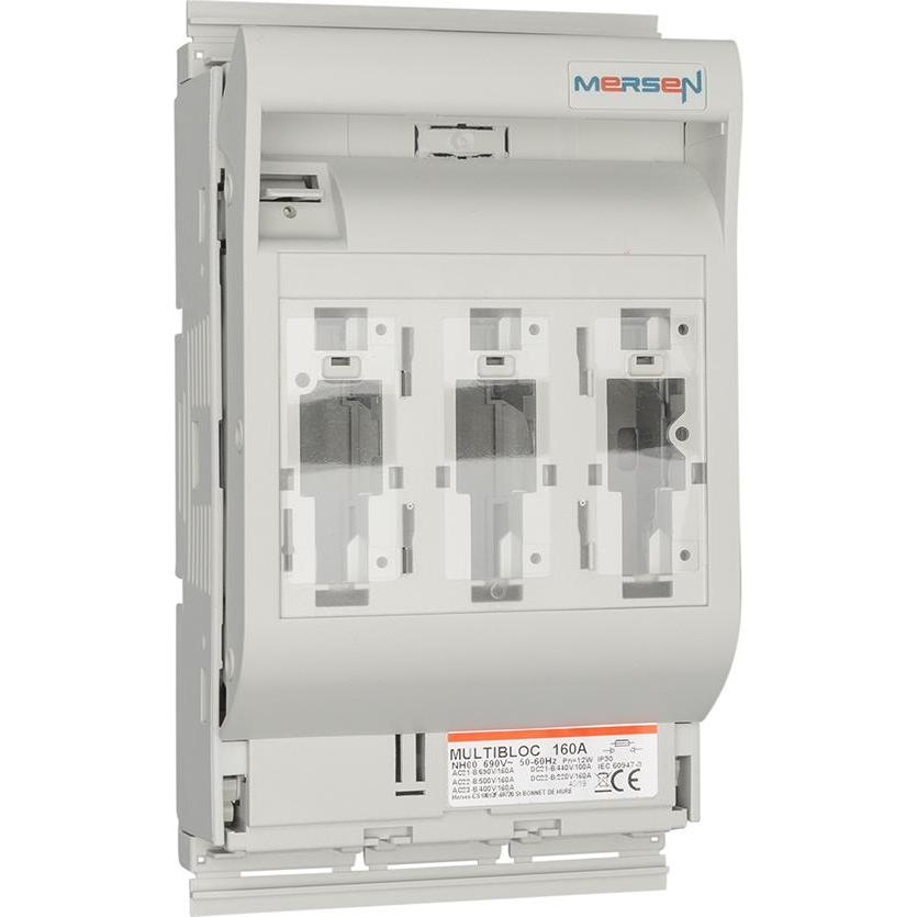 Mersen, Sicherung, 2.030.000 MULTIBLOC 00.ST9 Gr.00 160A 3pol Anschlussschrauben M8 (NH-DIN Sicherung, 160 A)