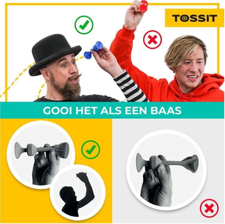 Produktbild Tossit Saugnapf-Darts - Set für 2 Spieler - Rot-Cyan (Deutsch, Französisch, Multilingual, 2 Spieler)