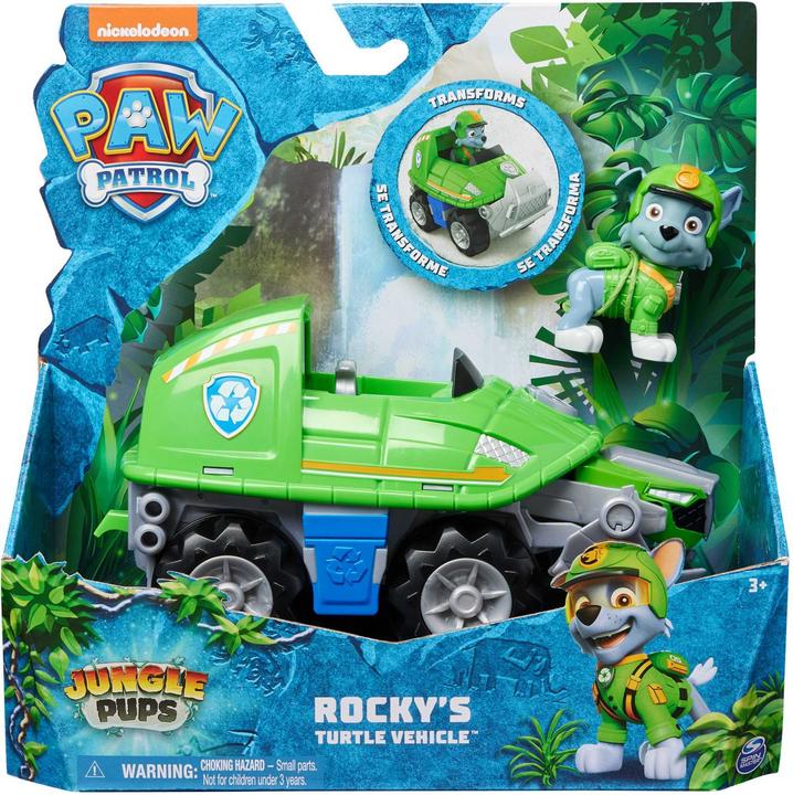Actual product image Spin Master Paw Patrol Jungle Pups Deluxe Vehicle Rocky
