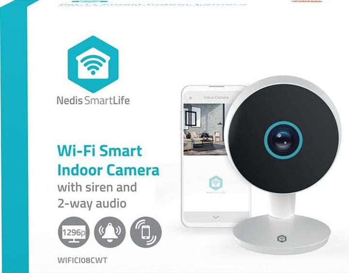 Produktbild Nedis SmartLife Innenkamera | Wi-Fi | 3MP Full HD 1296p | Cloud Storage (optional) / microSD (not en (2304 x 1296 Pixels)