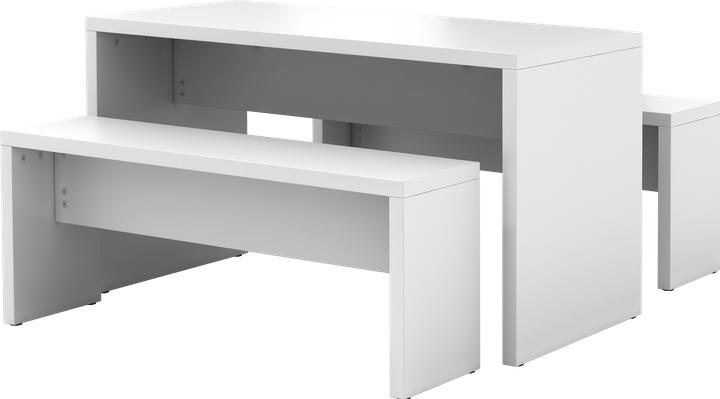 Hammerbacher Set aus Bistrotisch +2 Bistrobänken weiss