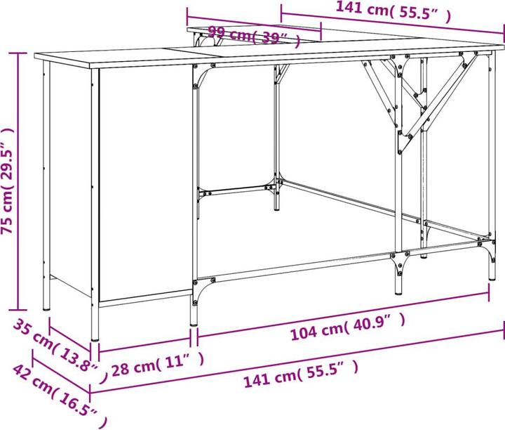 Produktbild VidaXL Lauryn (141 x 141 x 75 cm)