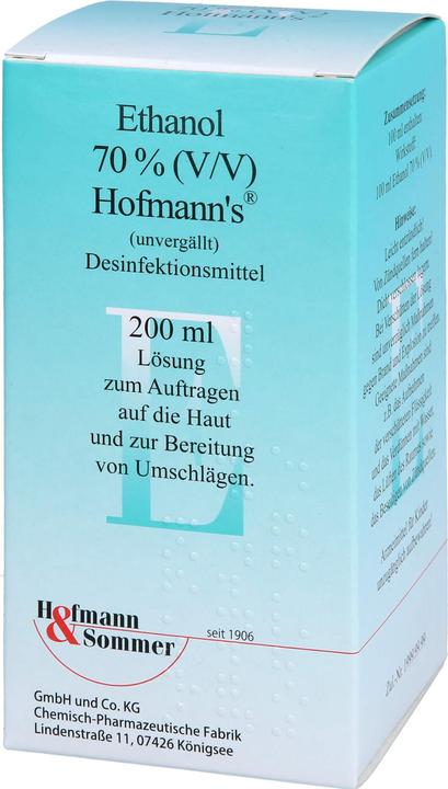 Produktbild Hofmann & Sommer Ethanol 70% (V/V) Hofmann's, 200 ml LOE (200 ml)