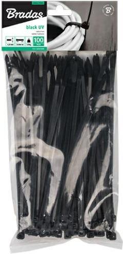 Bradas arbeitsbedarf24 100 STK. Kabelbinder 450x8,80 mm schwarz Nylon66 Zugkraft: 80 Kg Qualitätware (Kunststoffkabelbinder, 450 mm, 100 Stk.)