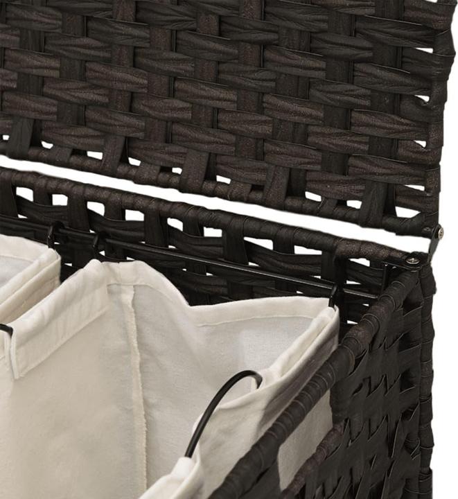 Produktbild vidaXL Wäschekorb mit Rollen Dunkelbraun 66x35x60 cm