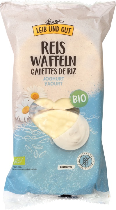 Produktbild Leib und Gut Reiswaffeln mit Joghurt-Überzug BIO 100 g (100 g)