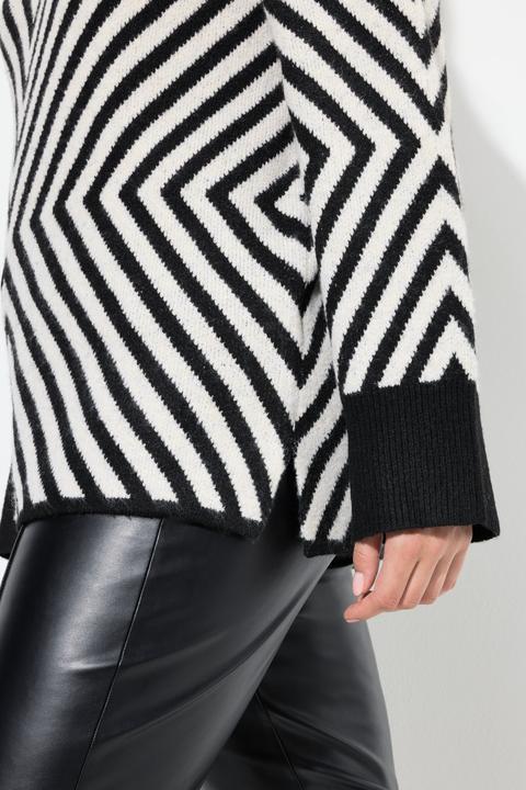 Produktbild Ulla Popken Pullover, grafisches Muster, Stehkragen, Langarm (46, 48)