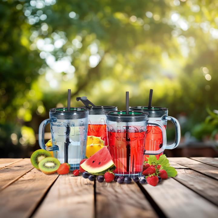 Productafbeelding Relaxdays 4x glazen beker (0.45 l, 4 x)