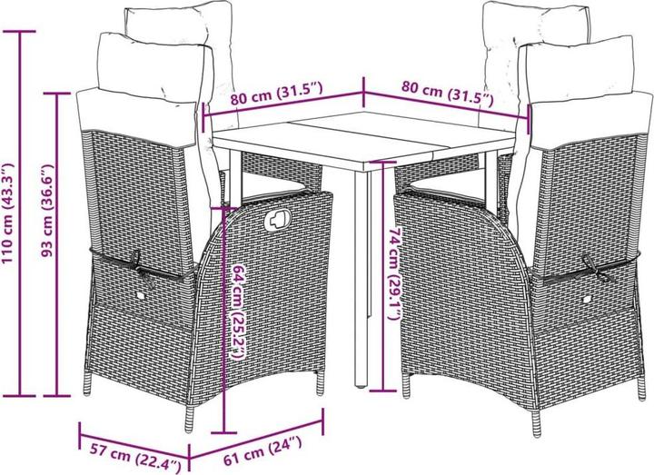 Produktbild vidaXL Garten Essgruppe