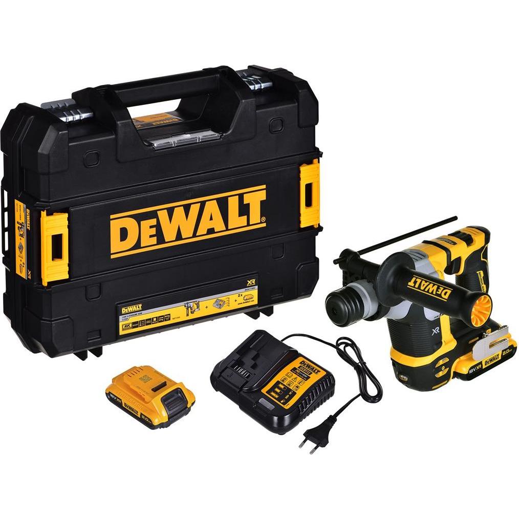 DeWalt, Bohrmaschine + Akkuschrauber, SDS + HAMMER 18V 1.4J 2F 2x2.0Ah DCH172D2 (Akkubetrieb)