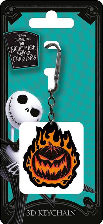 Actual product image Pyramid Disney 3D porte-clés caoutchouc The Nightmare Before Christmas Flaming Pumpkin 6 cm