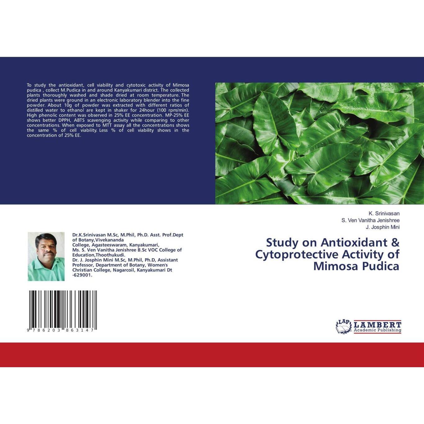 Study on Antioxidant & Cytoprotective Activity of Mimosa Pudica, Fachbücher von K. Srinivasan, J. Josphin Mini, S. Ven V...