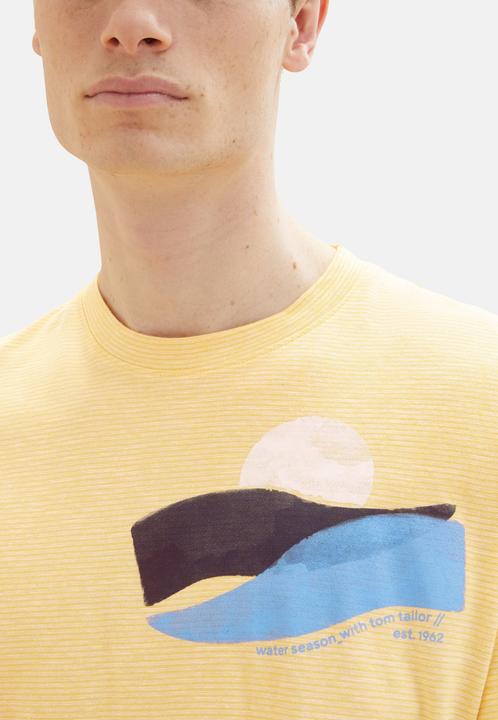 Image du produit Tom Tailor T-Shirt Gestreiftes Kurzarmshirt mit Rundhalsausschnitt und Foto-Print (3XL)