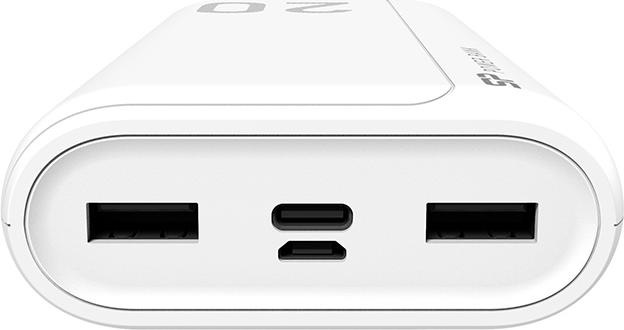 Image du produit Silicon Power GS15 Powerbank Batterie externe 20000 mAh 2x USB 2.1A (SP20KMAPBKGS150W) Baltas (20000 mAh, 74 Wh)