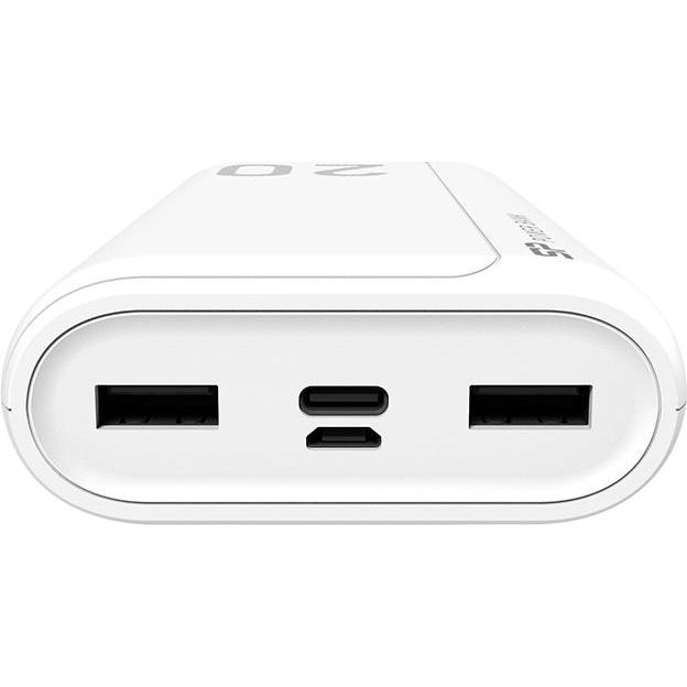 Thumbnail - Silicon Power GS15 Powerbank External battery 20000 mAh 2x USB 2.1A (SP20KMAPBKGS150W) Baltas (20000 mAh, 74 Wh), Powerb...
