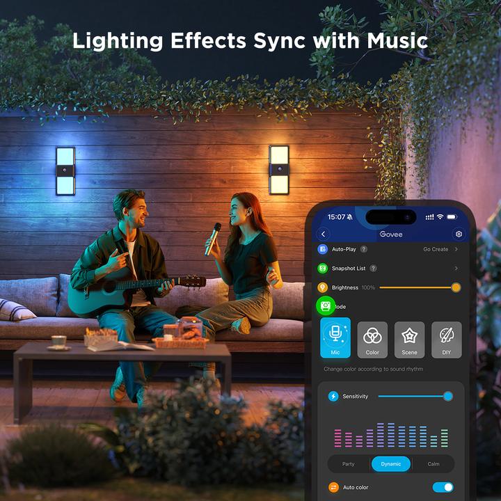 Actual product image Govee Smart Outdoor Wall light (1500 lm, IP65)