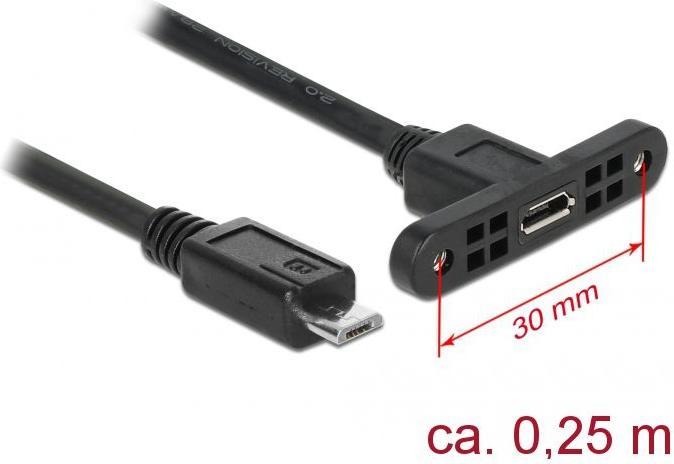 Produktbild Delock Micro-USB B - Micro-USB B (0.25 m, USB 2.0)