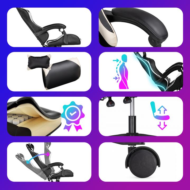 Actual product image Extralink Gaming chair | office swivel bucket black-white G-526