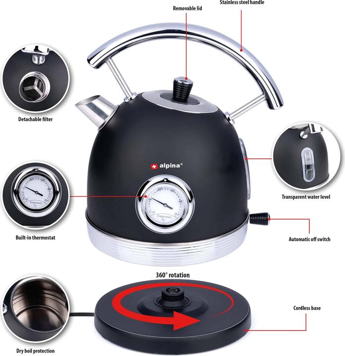 Actual product image alpina Water kettle 230V 1850-2200W (1.80 l)
