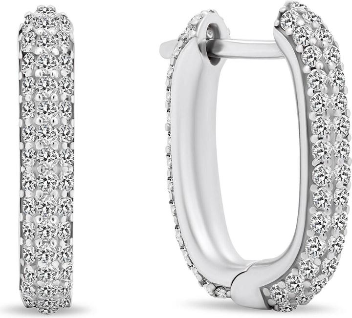 Actual product image Brilio Silver - Glittering silver earrings with zircons EA369W