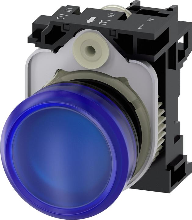Produktbild Siemens Leuchtmelder komplett 1f LED AC rnd hoch 3SU1103-6AA50-1AA0