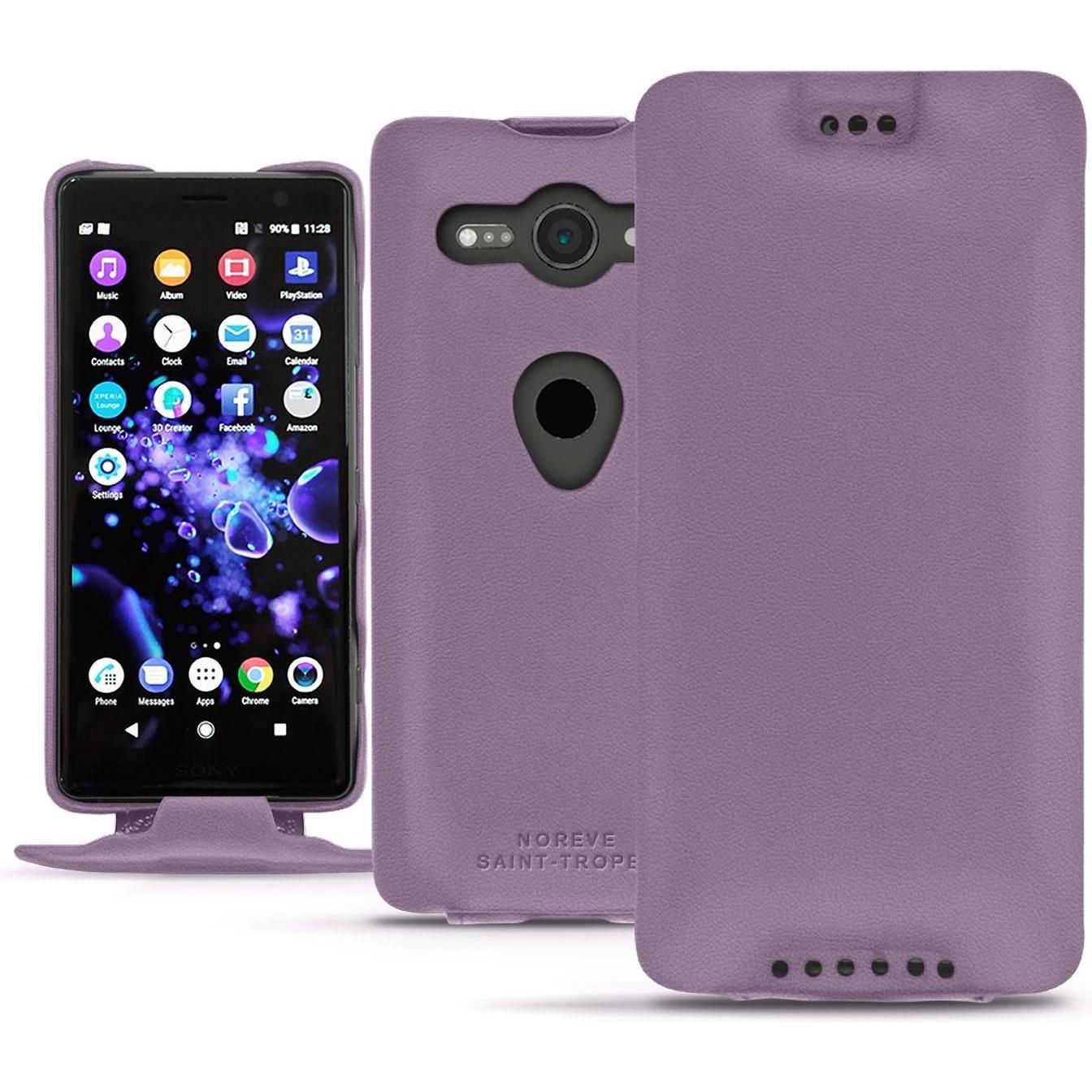 Thumbnail - Noreve Lederschutzhülle vertikal (Sony Xperia XZ2 Compact), Smartphone Hülle, Violett