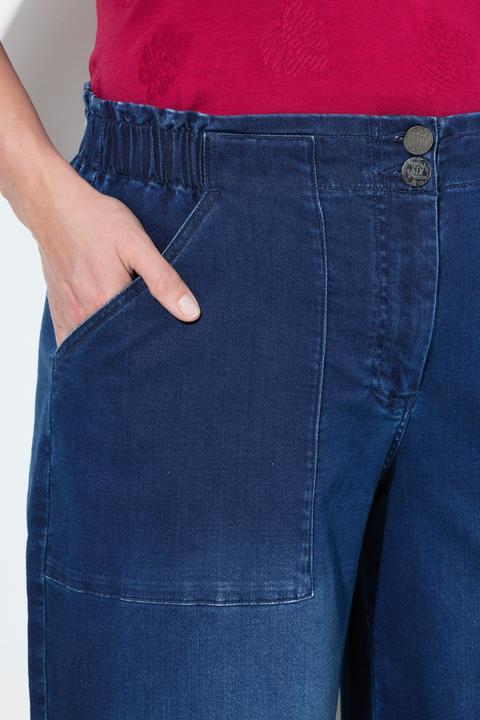 Produktbild Ulla Popken Jeans-Culotte Rose, weites Bein, Komfortbund, wadenlang (48)