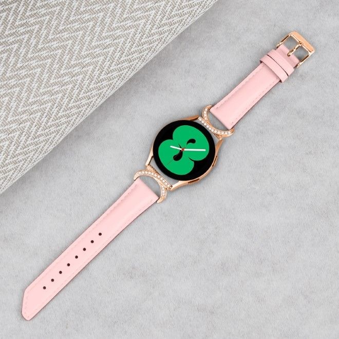 Produktbild MU Classic SH Series Twill Echtleder Ersatz Armband (20 mm, Echtleder, Gear S2 Classic, Galaxy Watch3 (41mm), Galaxy Watch6, 20mm Anstossbreite)