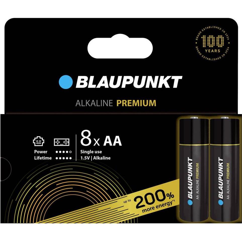 Blaupunkt Mignon (AA)-Batterie Alkali-Mangan 1.5 V 8 St. (8 Stk., AA), Batterien + Akkus