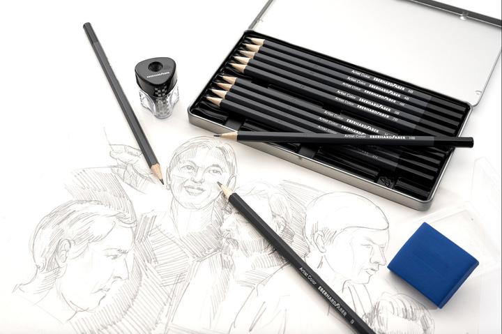 Immagine prodotto EberhardFaber Astuccio per matite colorate da artista (B, 2H, 5B, 4h, 6B, 2B, Duro, 4B, 3H, 3B, 5H, HB, 12 x)