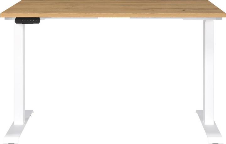 Produktbild Germania JET höhenverstellbarer Schreibtisch grandson-eiche rechteckig, T-Fuss-Gestell weiss 120,0 x 8 (120 x 72 cm)