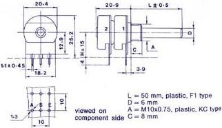 Produktbild OMEG Potmeter Stereo Lin 4k7