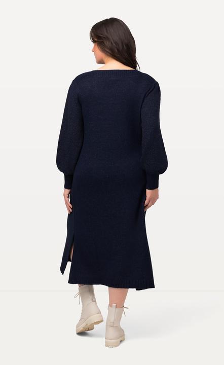 Immagine prodotto Ulla Popken Abito midi in maglia dal taglio svasato con scollo a barca e maniche lunghe (50, 52)