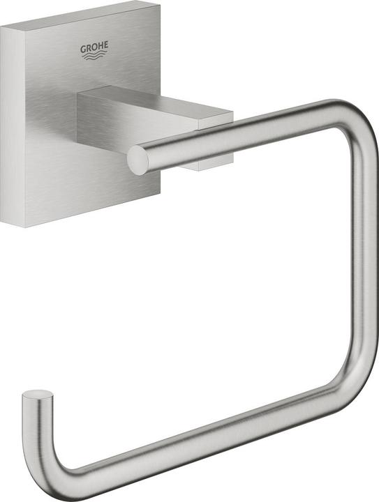 Actual product image Grohe Start Cube QuickFix toilet roll holder, without lid, adhesive, supersteel