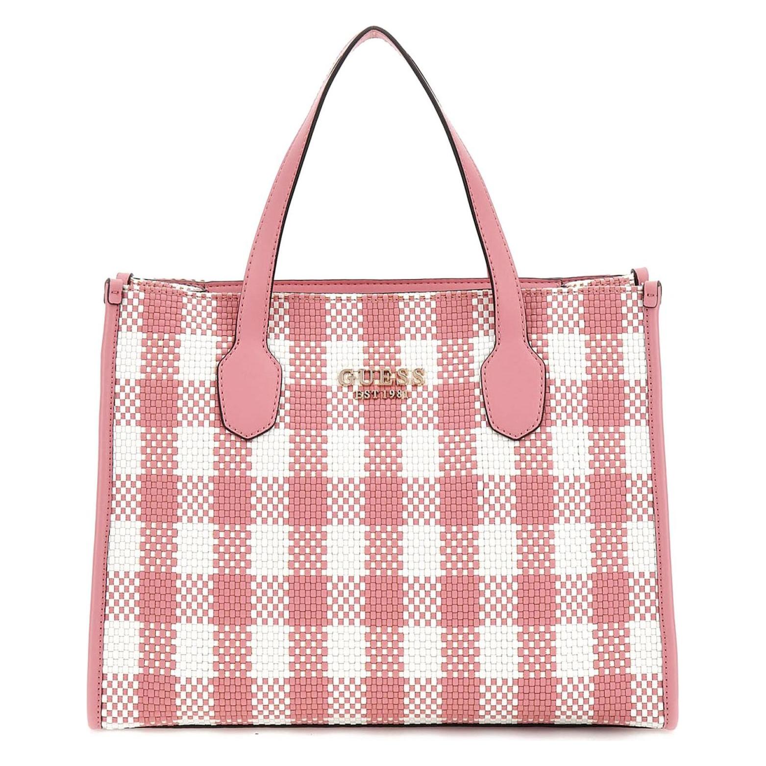 Guess, Damen, Handtasche, Silvana 2 Compartment Mini Tote, Pink, Mehrfarbig
