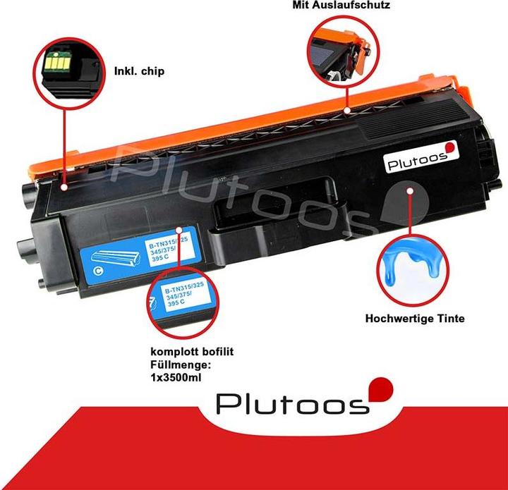 Image du produit Plutoos Brother TN-325C toner XXL compatible, cyan (C)