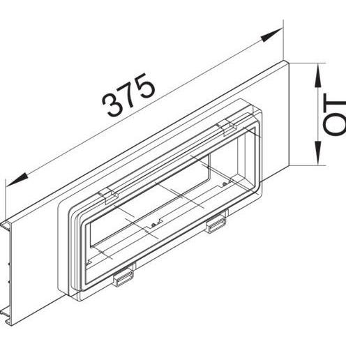 Hager, Leitungsführung Zubehör, TEH R9449 7035 GerÃ¤teblende fÃ¼r Automaten BR70172 lichtgrau