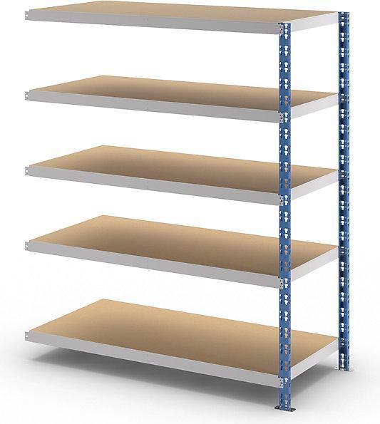 Actual product image eurokraft basic Wide span boltless shelf unit with chipboard shelves, depth 700 mm, extension