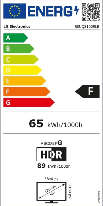 Energie-Label LG 50UQ81009LB (50", UQ81, LED, 4K, 2022)