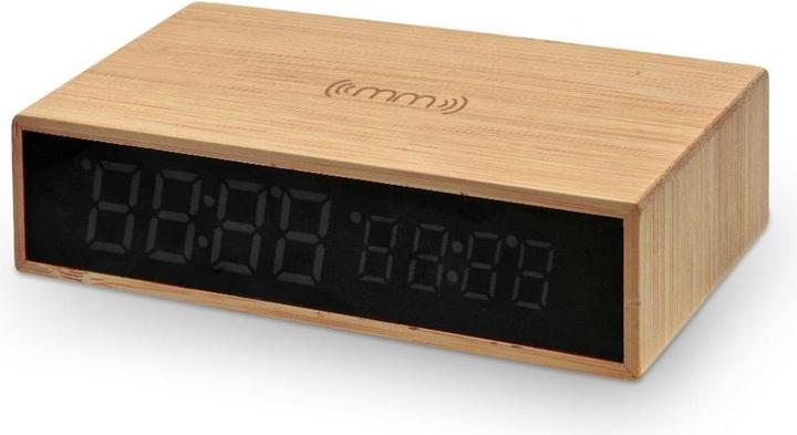 Actual product image Mikamax Bamboo Wireless Charger Clock (15 W)