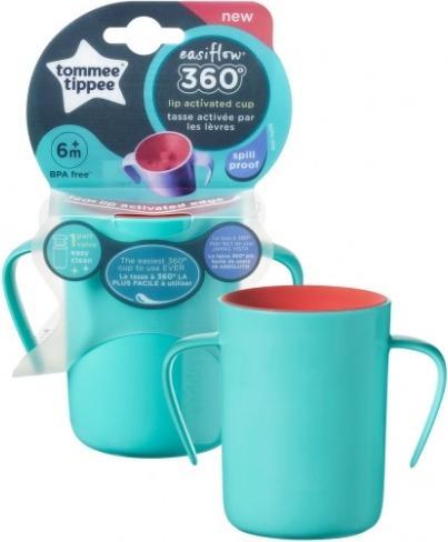 Productafbeelding Tommee Tippee 360° Eleiflow-beker met 200 ml handgrepen, groen, 1 stuk (200 ml)