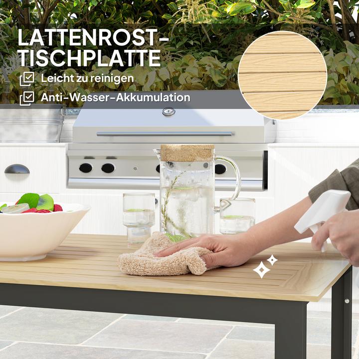 Produktbild Outsunny Gartentisch Kunststoff, Metall Teak (78 cm)