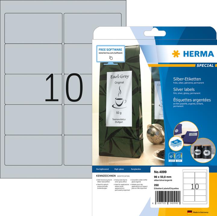 Actual product image HERMA Weatherproof coloured labels A4